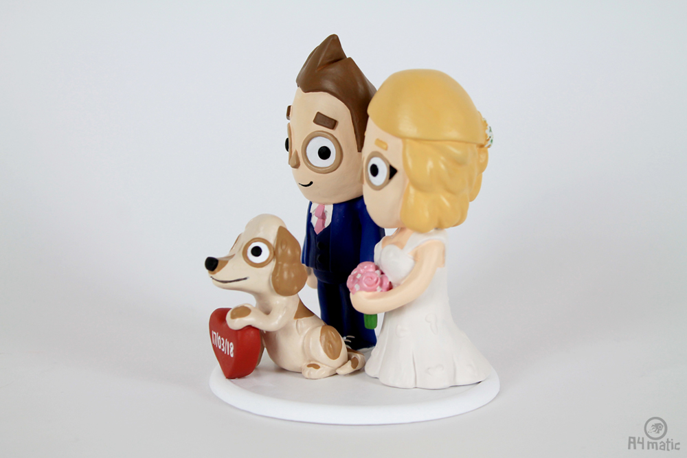 Couple and Dog Cake Topper A4matic 007