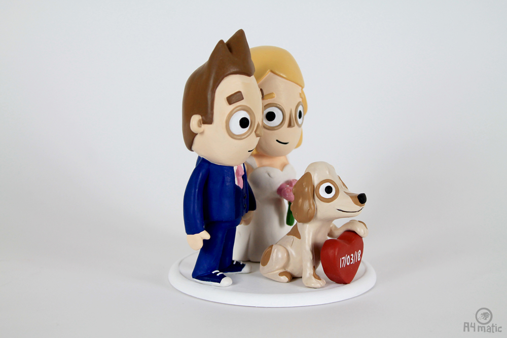 Couple and Dog Cake Topper A4matic 009